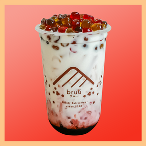 Mixed Berry (Grapes Fruit) Latte with Rainbow bubble